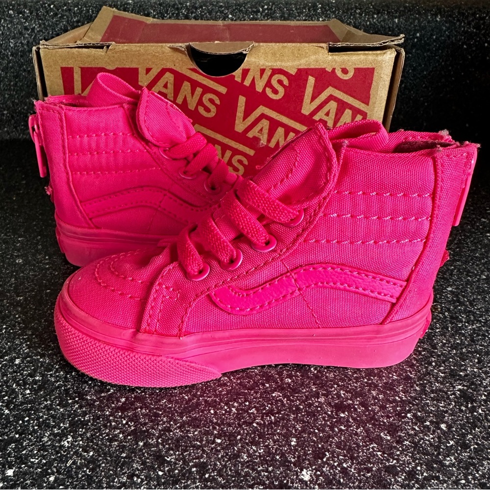 Toddler girl neon pink vans